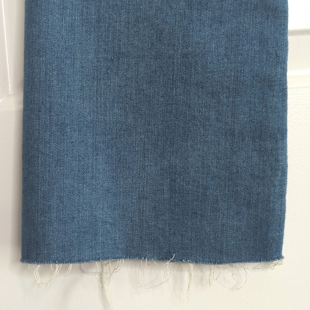 Adriano Goldschmiede The Jodi Crop High Rise Slim Flare Distressed Hem Jeans 28 - Picture 7 of 15